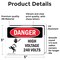 Signmission High Voltage 240 Volts Danger Sign, Vinyl Decal, 5in W x 3.5in L, 2PK OS-2PACK-DS-D-35-L-2198 - alternate 5
